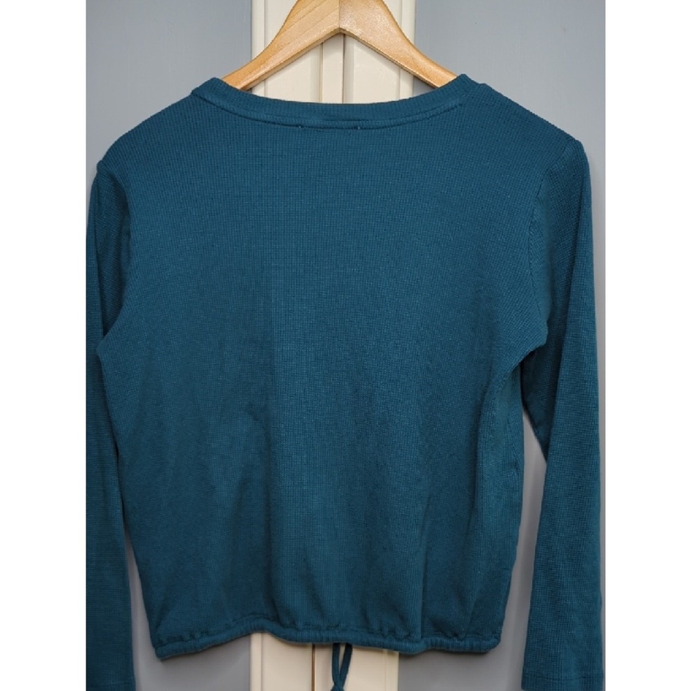 Michael Kors Blue (Teal) Ribbed Long Sleeve Top Size Small - Picture 3 of 5